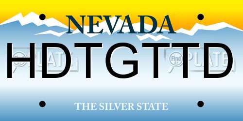 HDTGTTD Nevada License Plate