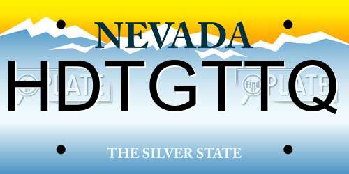 HDTGTTQ Nevada License Plate