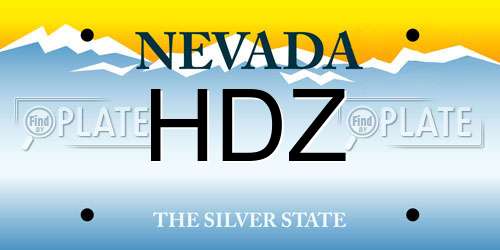 HDZ Nevada License Plate