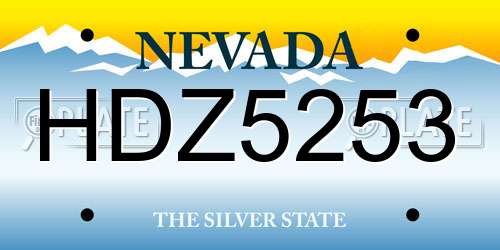 HDZ5253 Nevada License Plate