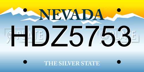 HDZ5753 Nevada License Plate