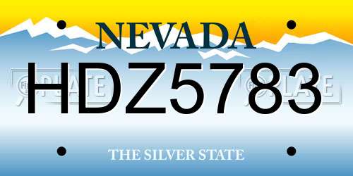 HDZ5783 Nevada License Plate