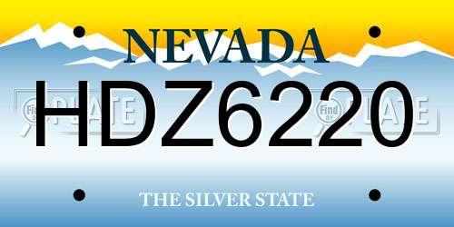 HDZ6220 Nevada License Plate
