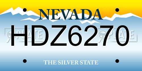 HDZ6270 Nevada License Plate