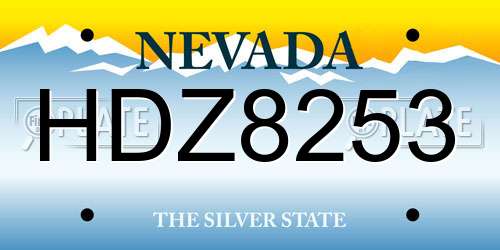HDZ8253 Nevada License Plate