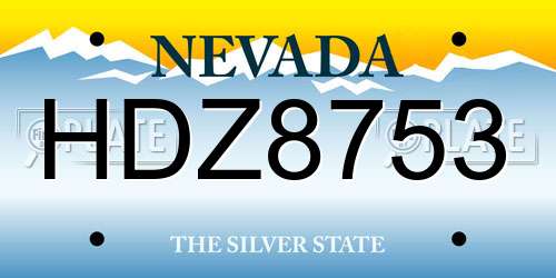 HDZ8753 Nevada License Plate