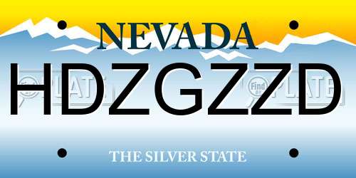 HDZGZZD Nevada License Plate