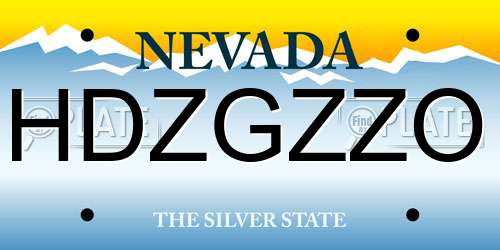 HDZGZZO Nevada License Plate