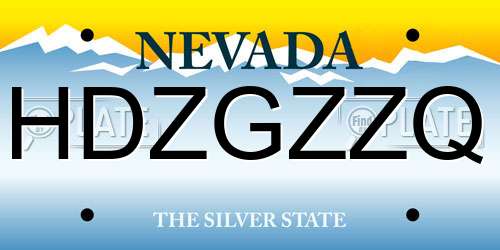 HDZGZZQ Nevada License Plate