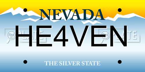 HE4VEN Nevada License Plate