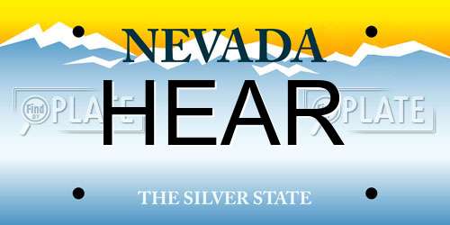 HEAR Nevada License Plate