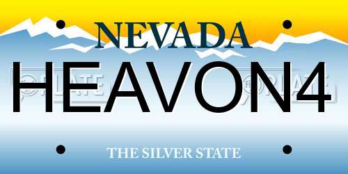 HEAVON4 Nevada License Plate