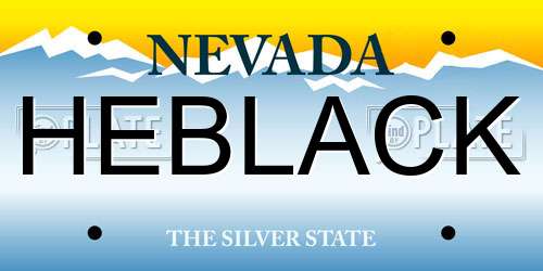 HEBLACK Nevada License Plate