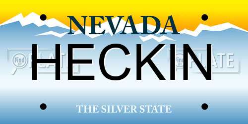 HECKIN Nevada License Plate