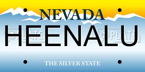 HEENALU Nevada License Plate
