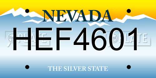 HEF4601 Nevada License Plate