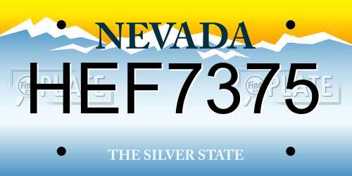 HEF7375 Nevada License Plate