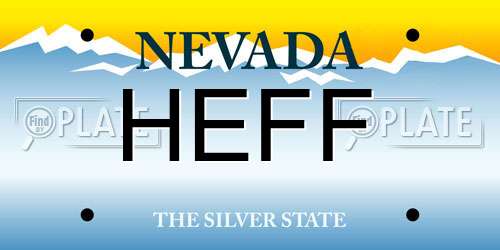 HEFF Nevada License Plate