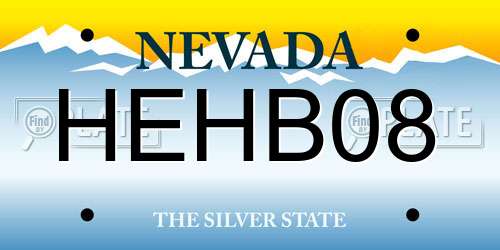 HEHB08 Nevada License Plate