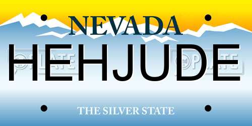 HEHJUDE Nevada License Plate