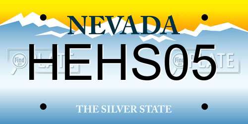 HEHS05 Nevada License Plate