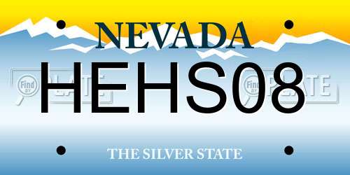 HEHS08 Nevada License Plate