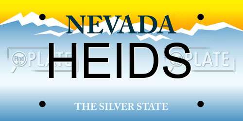 HEIDS Nevada License Plate
