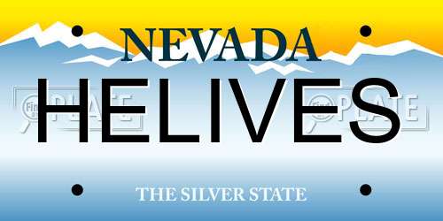 HELIVES Nevada License Plate