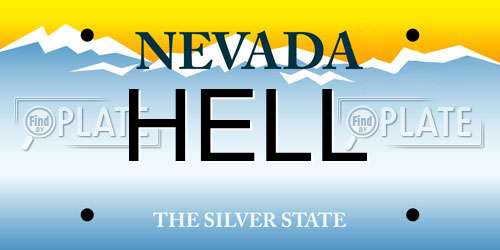 HELL Nevada License Plate