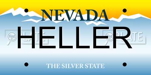 HELLER Nevada License Plate