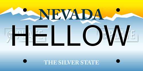 HELLOW Nevada License Plate
