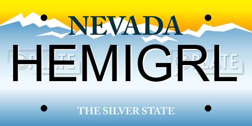 HEMIGRL Nevada License Plate