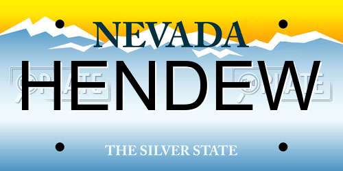 HENDEW Nevada License Plate