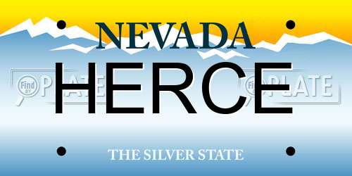 HERCE Nevada License Plate