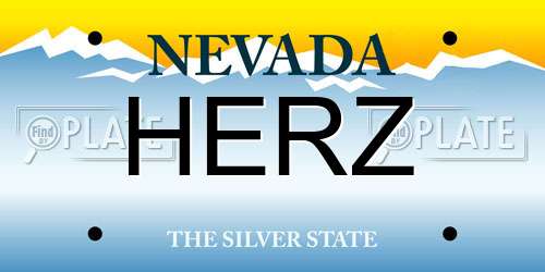 HERZ Nevada License Plate
