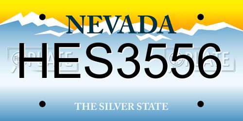 HES3556 Nevada License Plate