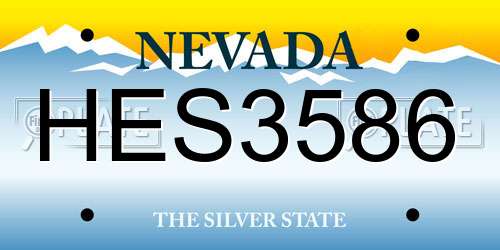 HES3586 Nevada License Plate