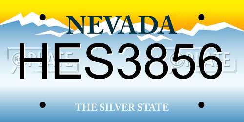 HES3856 Nevada License Plate