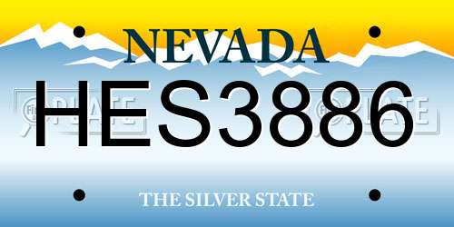 HES3886 Nevada License Plate