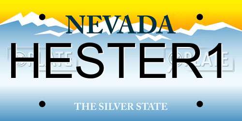 HESTER1 Nevada License Plate