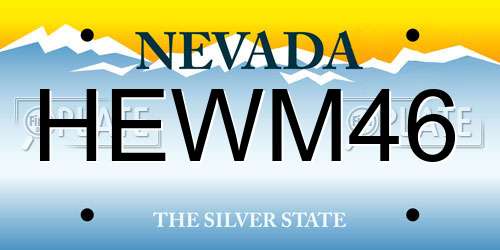 HEWM46 Nevada License Plate