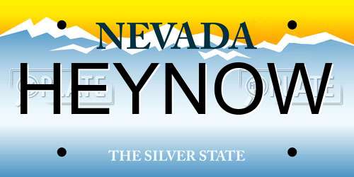 HEYNOW Nevada License Plate