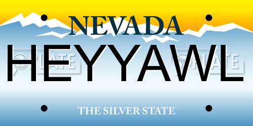 HEYYAWL Nevada License Plate