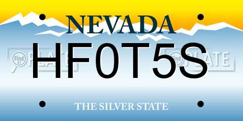 HF0T5S Nevada License Plate