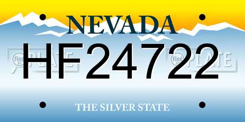HF24722 Nevada License Plate