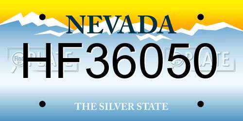 HF36050 Nevada License Plate