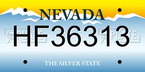 HF36313 Nevada License Plate