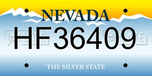 HF36409 Nevada License Plate