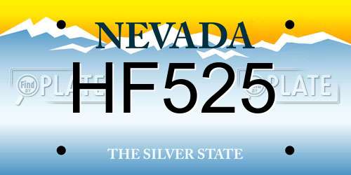 HF525 Nevada License Plate
