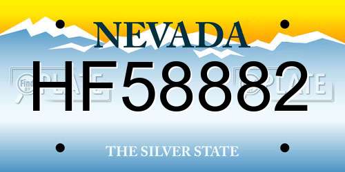 HF58882 Nevada License Plate